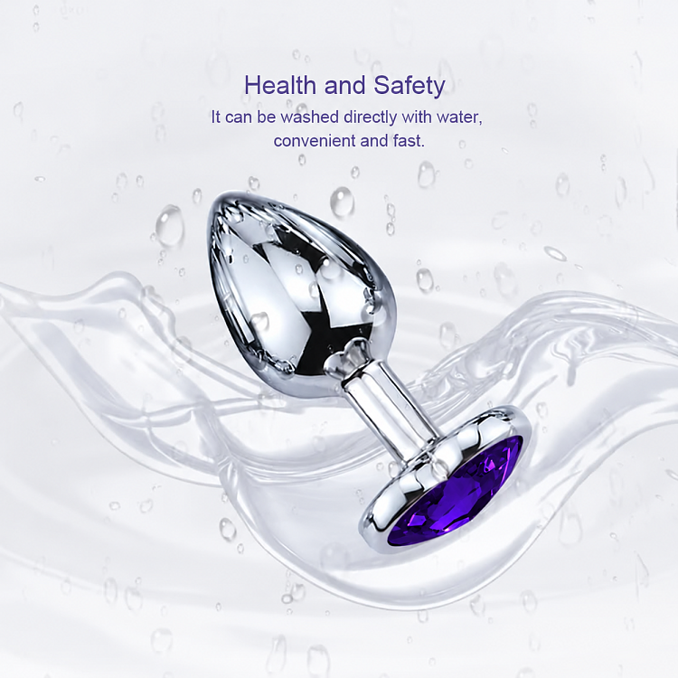 SMD Butt Plug, Πρωκτική Σφήνα L 9cm, Silver / Purple Heart