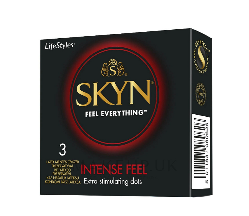 Skyn Intense Feel Latex-Free Condoms, with Dots for Greater Pleasure 3pcs