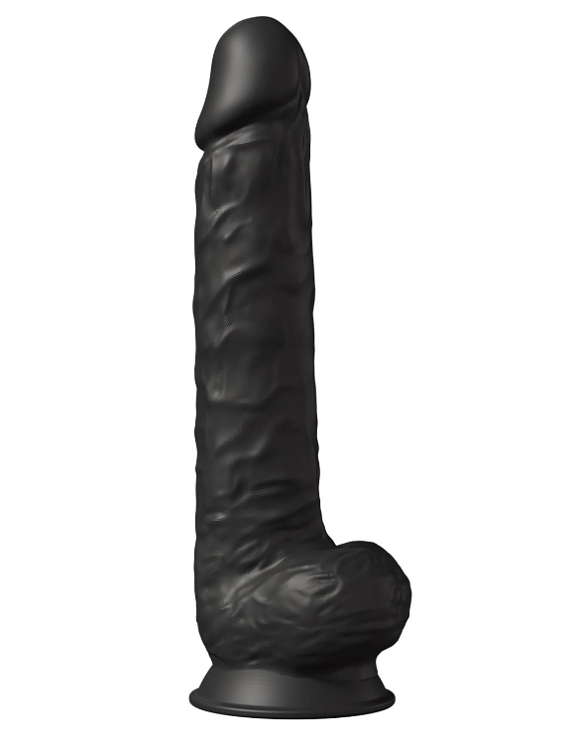Dream Toys Real Love, Dual Density XXL Hyperealistic Dildo, Thermoreactive, Suction Cup Base, 38cm, Black