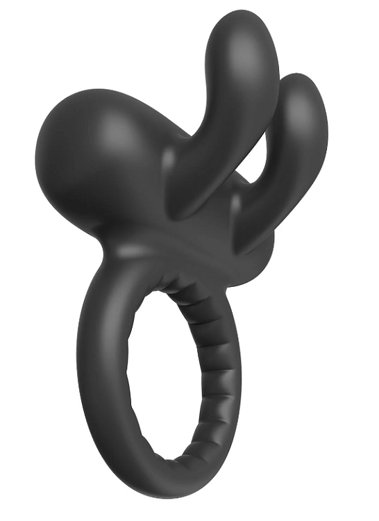 Dream Toys Ramrod Rabbit, Vibrating Cockring, Δαχτυλίδι Πέους Δονούμενο Σιλικόνης, Black