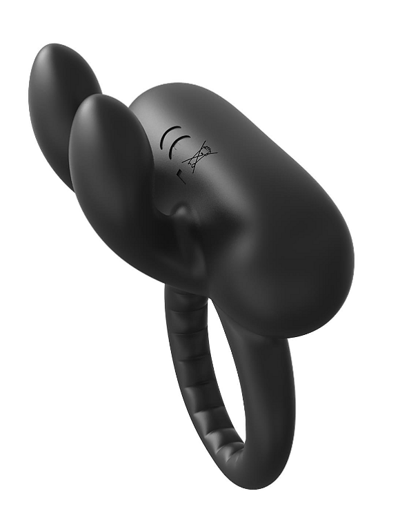 Dream Toys Ramrod Rabbit, Vibrating Cockring, Δαχτυλίδι Πέους Δονούμενο Σιλικόνης, Black