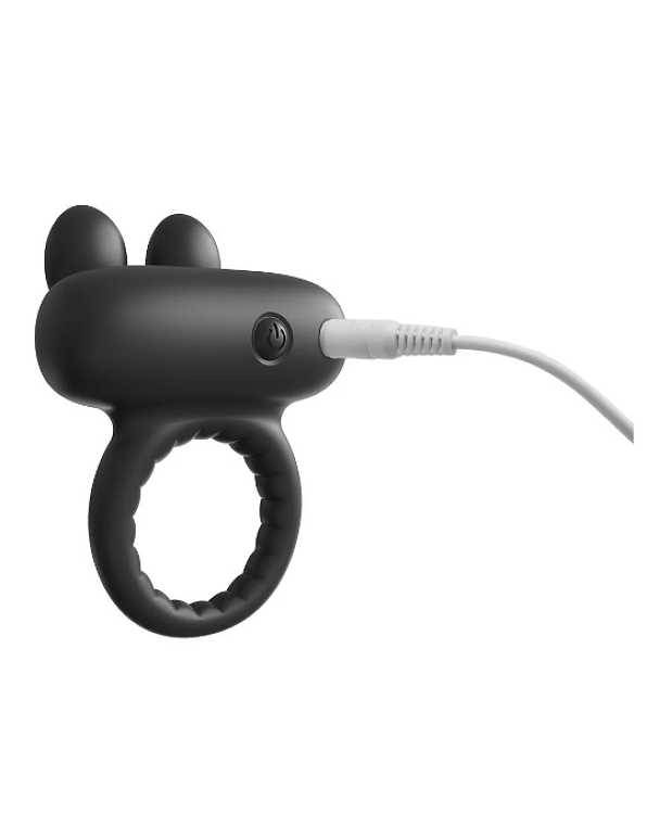 Dream Toys Ramrod Rabbit, Vibrating Cockring, Δαχτυλίδι Πέους Δονούμενο Σιλικόνης, Black
