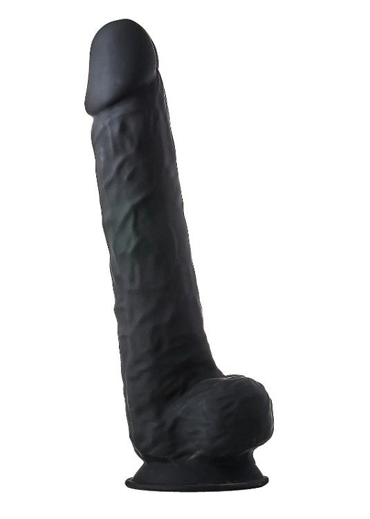 Dream Toys Real Love, Dual Density XXL Hyperealistic Dildo, Thermoreactive, Suction Cup Base, 38cm, Black