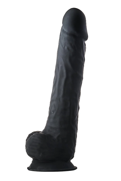 Dream Toys Real Love, Dual Density XXL Hyperealistic Dildo, Thermoreactive, Suction Cup Base, 38cm, Black