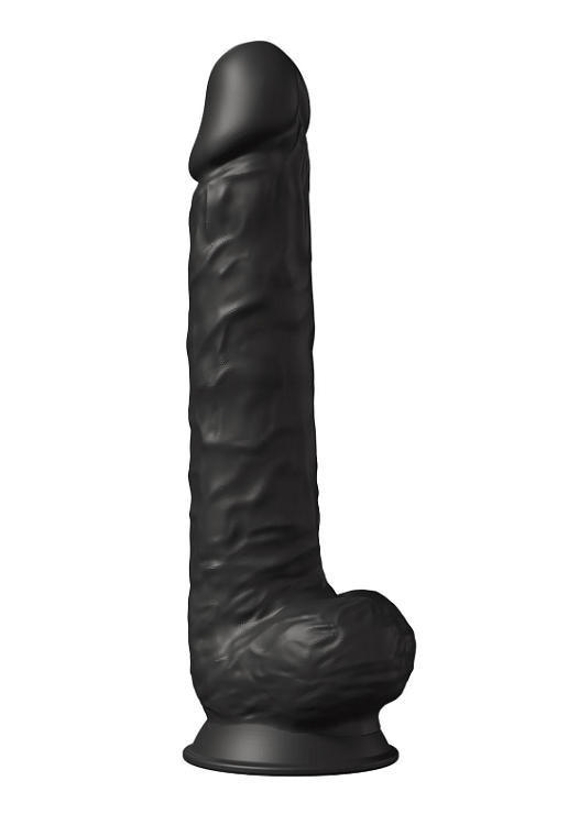 Dream Toys Real Love, Dual Density XXL Hyperealistic Dildo, Thermoreactive, Suction Cup Base, 38cm, Black