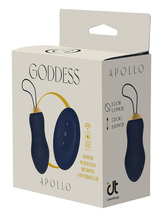 Dream Toys Goddess Collection Apollo, Egg Vibrator Remote Controlled, Δονητής Egg Ασύρματος, 7 rhythms, 3 speeds, Blue