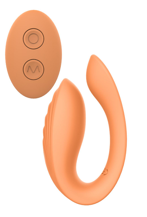 Dream Toys Glam, Couples Vibrator Wireless Remote, Διπλός Δονητής για Ζευγάρια, 4 Rhythms & 3 Speeds, Orange