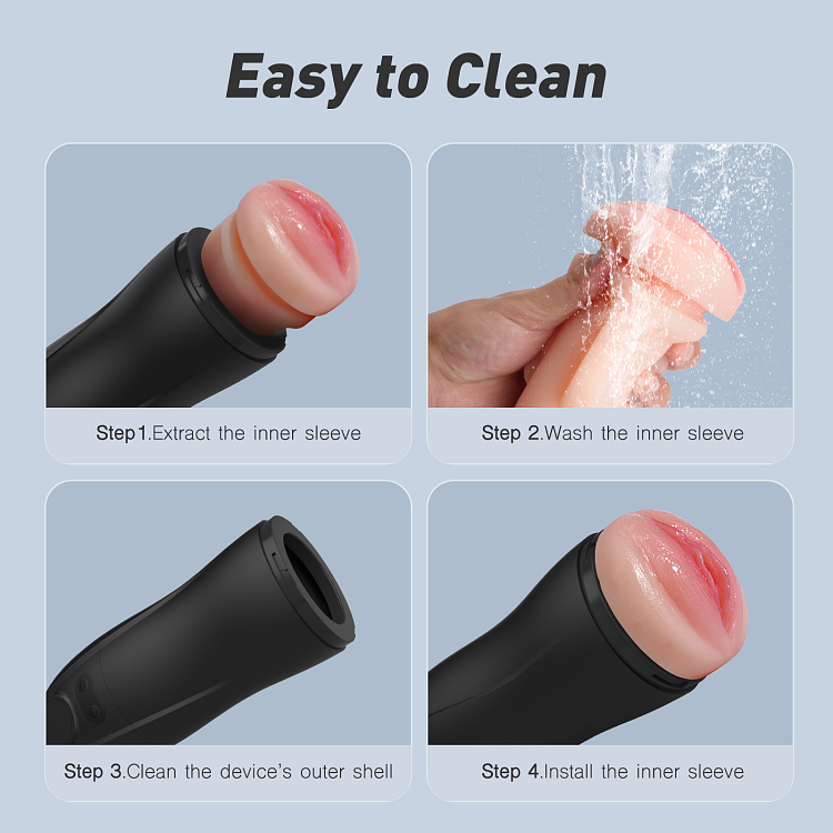 Tracy's Dog Osburn-X Male Masturbator, Realistic Textured Vagina, 4 Sucking & 9 Vibration Modes With Burst Mode, Black