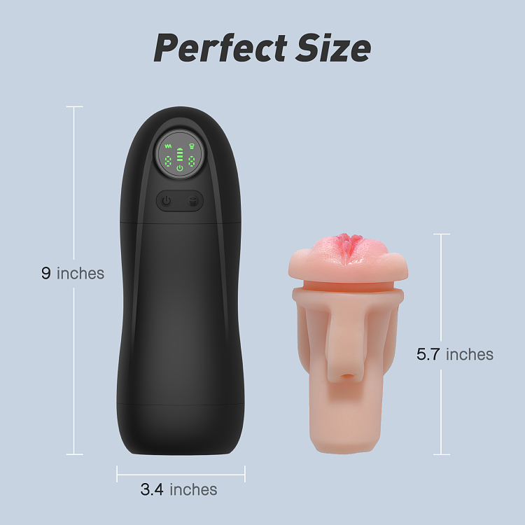 Tracy's Dog Osburn-X Male Masturbator, Realistic Textured Vagina, 4 Sucking & 9 Vibration Modes With Burst Mode, Black
