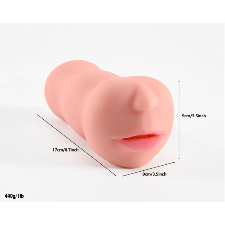 SMD Vixen BJ Mouth Masturbator with 3D Textured Canal 15cm, Flesh