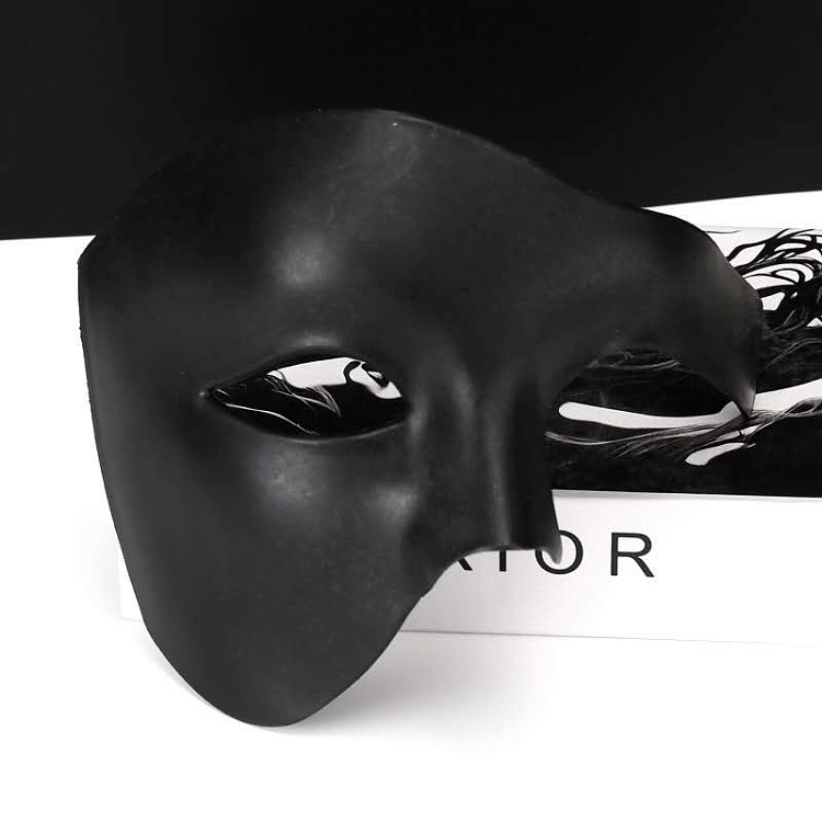 SMD Misterio Black Phantom Roleplay BDSM Mask, Half-Mask Adjustable Design, Unisex, Black