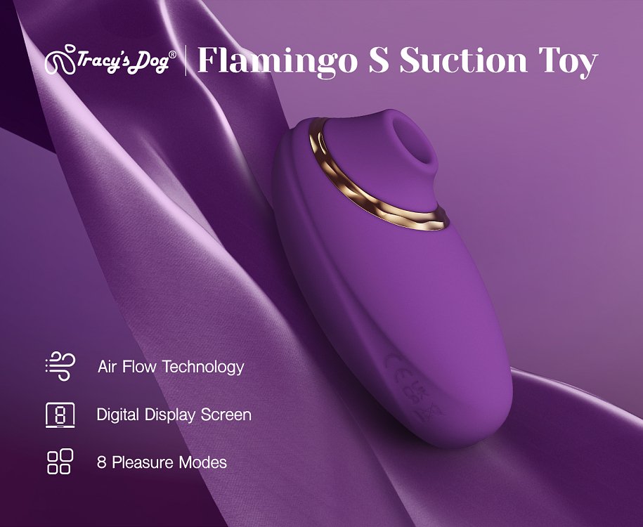 Tracy's Dog Flamingo S Clitoral Sucking Vibrator, 8 Intensities, Purple