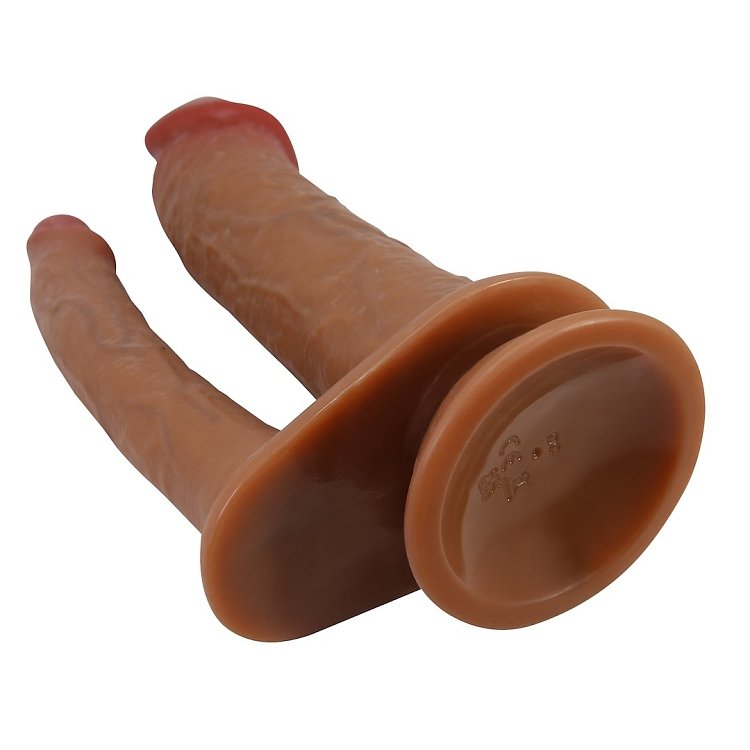 Pretty Love Hubbert, Double Ended Realistic Dildo με Suction Cup Base, 20-19cm, Flesh