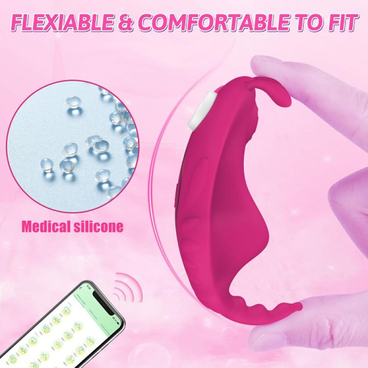 SMD Wearable Full Stealth App-Controlled Panty Vibrator, Remote Control Clitoral G-Spot Stealth Stimulation, 9 Vibrations, Pink