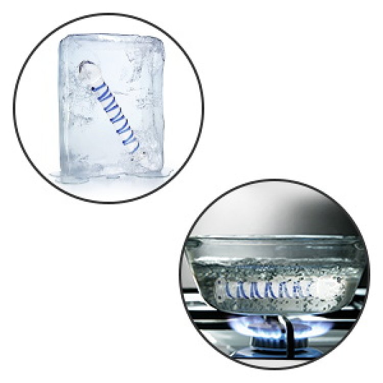 SMD Celestial, Glass Dildo with Blue Raised Spiral Texture & Mushroom Tip 17cm, Clear / Blue