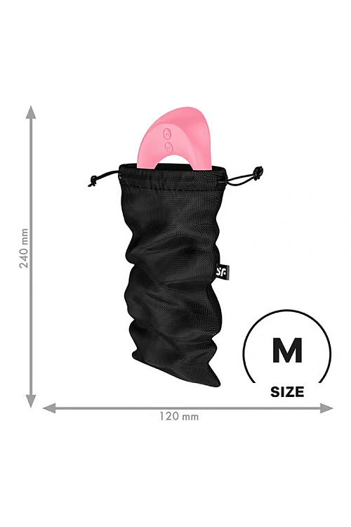 Satisfyer Treasure Bag for Toys, Θήκη Αποθήκευσης Παιχνιδίων M (24 x 12 cm), Black