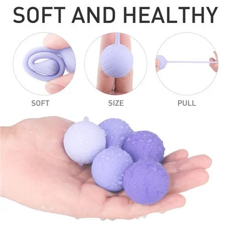 SMD Elysia Bleu, Silicone Kegel Training Balls, Κολπικές Μπάλες Εκγύμνασης από Σιλικόνη, Σετ των 3, Blue