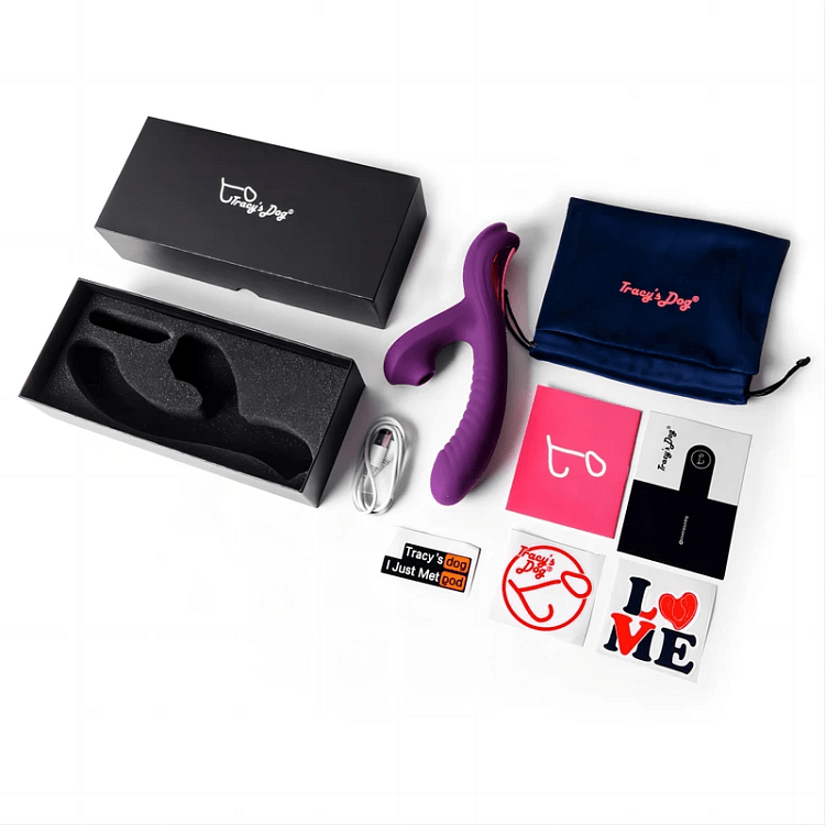 Tracy's Dog AI Beta 3-In-1 Rabbit Smart Vibrator With App Control & AI Companion, 3 Suction & 10 Vibration Modes, Purple