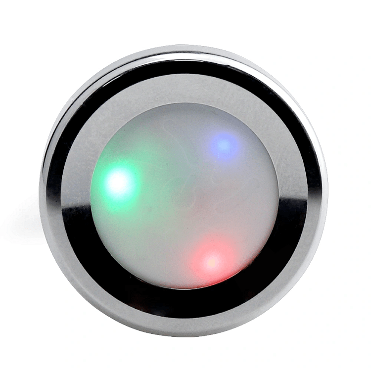 SMD Light Up Booty Butt Plug, Μεταλλική Πρωκτική Σφήνα με Led Light Show, 7cm, Silver