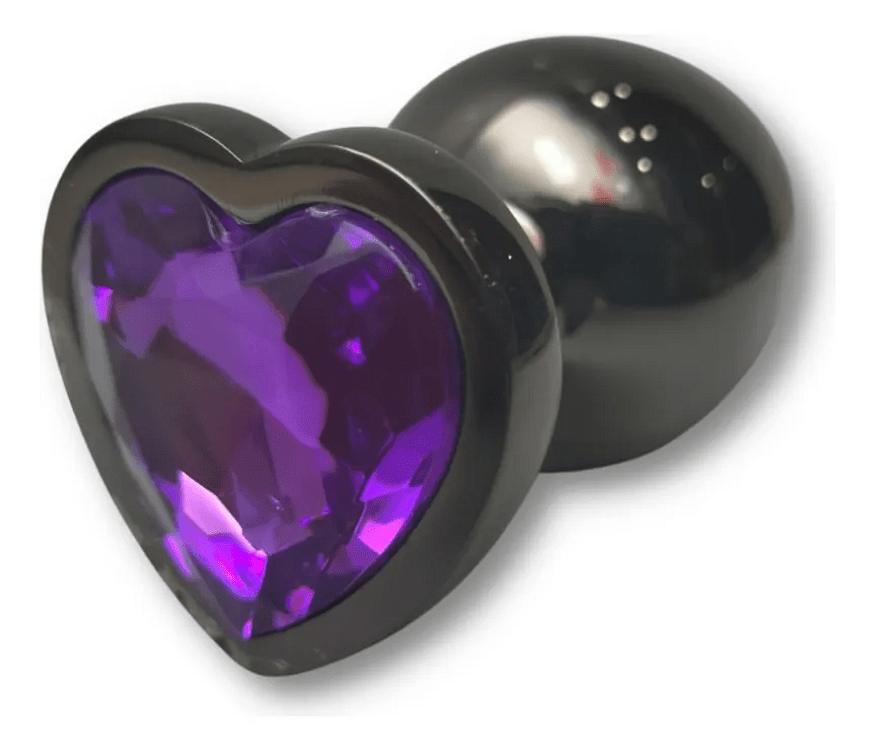 SMD Butt Plug, Πρωκτική Σφήνα L 9cm, Black / Purple Heart