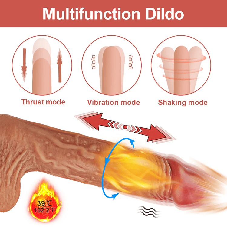 SMD Legend App, Realistic Dildo Vibrator με App Control, Thrusting & Heating Function, 9 Modes, 22,5cm