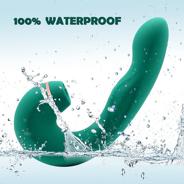 SMD Ecstasy Emerald Pulse, 3-in-1 Suction Clitoral & G-Spot Vibrator, Δονητής Αναρρόφησης Κλειτορίδας & G-Spot, 10 Modes, Green