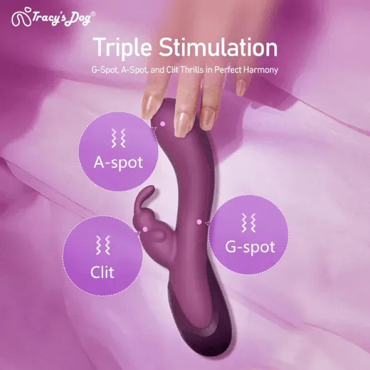 Tracy's Dog Craybit Pro, App-Controlled Rabbit Vibrator, G-Spot, A-Spot & Clit Stimulation, 10 Customizable Frequencies, Purple