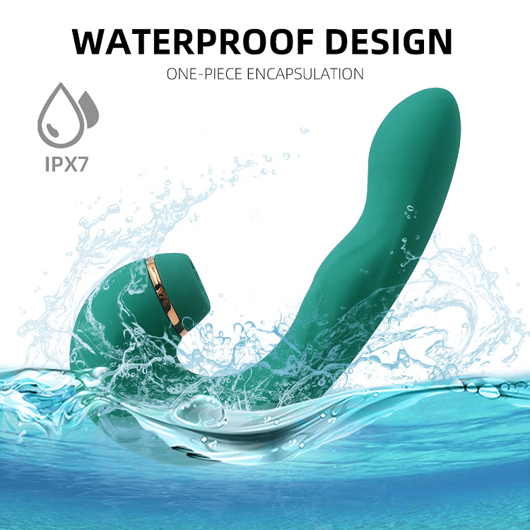 SMD Ecstasy Emerald Pulse, 3-in-1 Suction Clitoral & G-Spot Vibrator, Δονητής Αναρρόφησης Κλειτορίδας & G-Spot, 10 Modes, Green