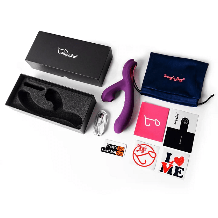 Tracy's Dog AI Beta 3-In-1 Rabbit Smart Vibrator With App Control & AI Companion, 3 Suction & 10 Vibration Modes, Purple