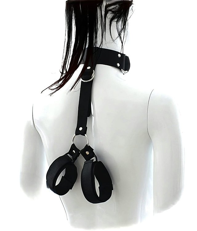 SMD Bound & Helpless, BDSM Neck & Wrist Restraint Kit for Beginners, Black