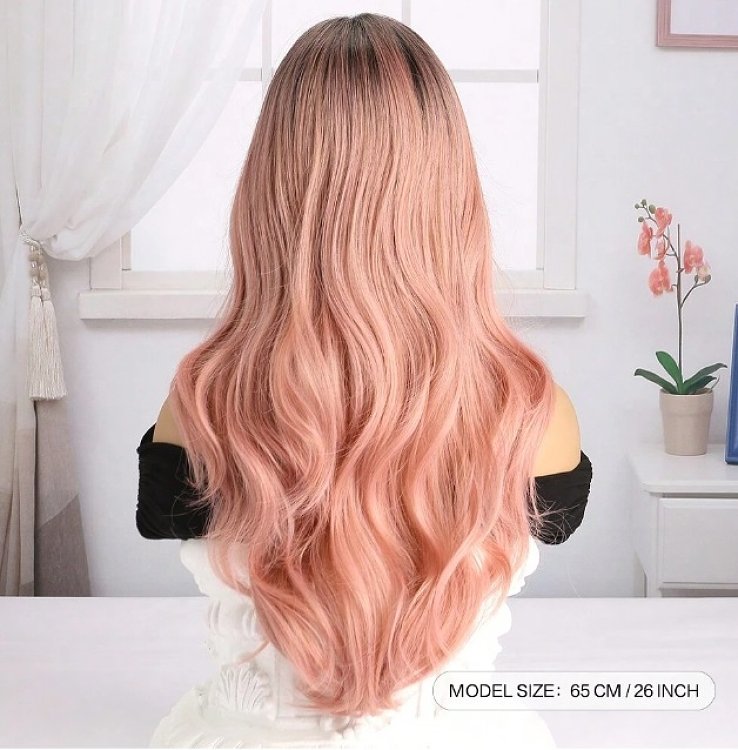 SMD Lust Angels Wig Series, Synthetic Butterfly Pink Wig, Wavy Pink