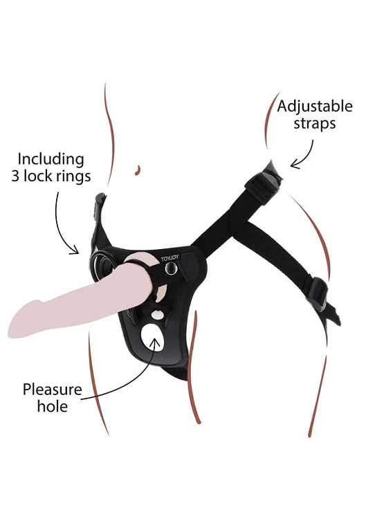 ToyJoy Strap-On Pleasure Hole Harness with Pleasure Hole (No Dildo), Black