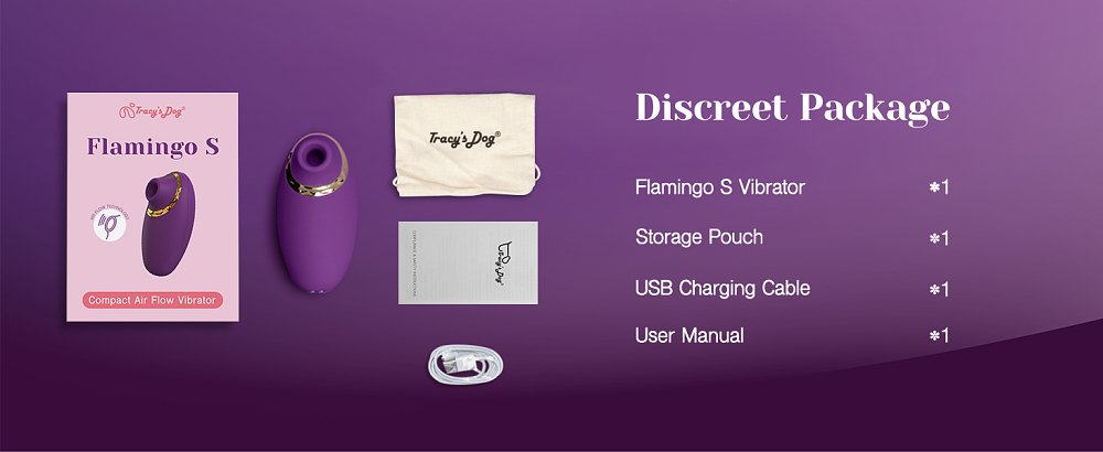 Tracy's Dog Flamingo S Clitoral Sucking Vibrator, 8 Intensities, Purple