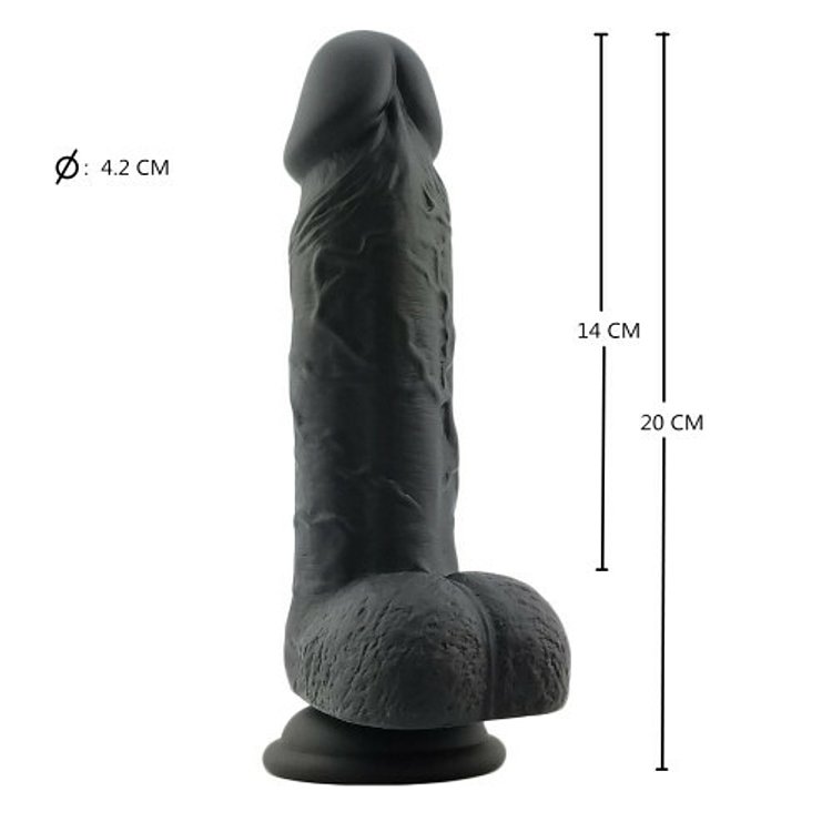 SMD New Stallion, Realistic Liquid Silicone Dildo, 20cm, Black