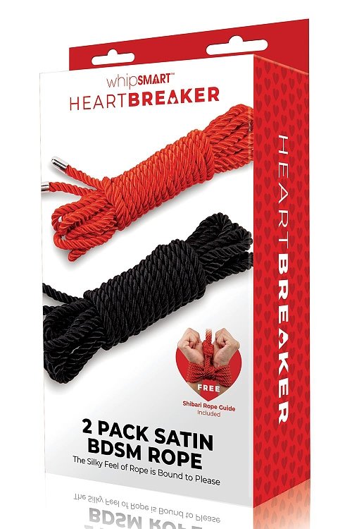 Whipsmart Heartbreaker Silky Bondage Rope 5m, 2pcs Pack, Red / Black