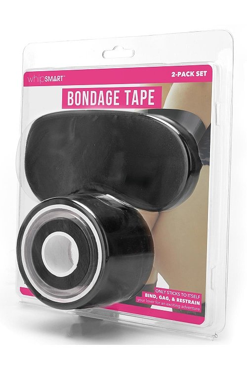 Whipsmart 33m. Bondage Tape, BDSM Ταινία Δεσίματος σετ με Μάσκα, Black