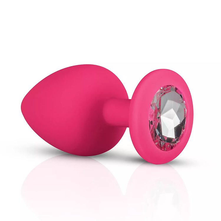 Triple Butt Plug Set, Πρωκτική Σφήνα Σετ των 3 (S / M / L ), Pink / Silver Diamond