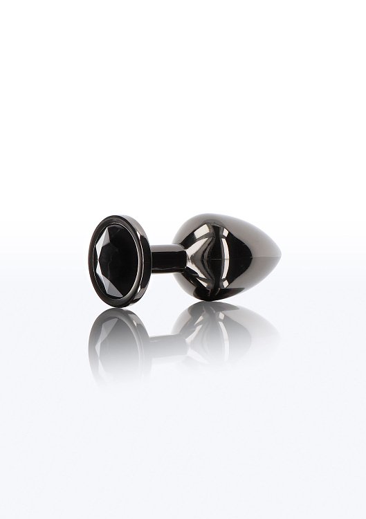 Taboom Bondage Essentials Butt Plug with Diamond Jewel, Πρωκτική Σφήνα S 7cm, Black / Black Diamond