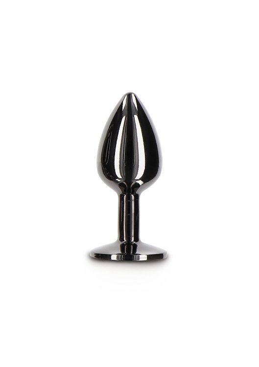 Taboom Bondage Essentials Butt Plug with Diamond Jewel, Πρωκτική Σφήνα S 7cm, Black / Black Diamond