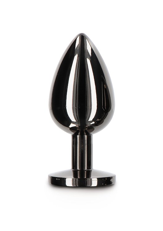 Taboom Bondage Essentials Butt Plug with Diamond Jewel, Πρωκτική Σφήνα L 9.5cm, Black / Black Diamond