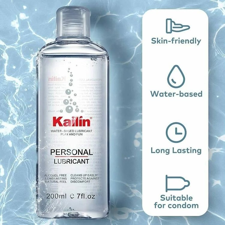 Kailin Water-Based Lubricant, Long-Lasting & Natural Feeling Lubricant 200ml