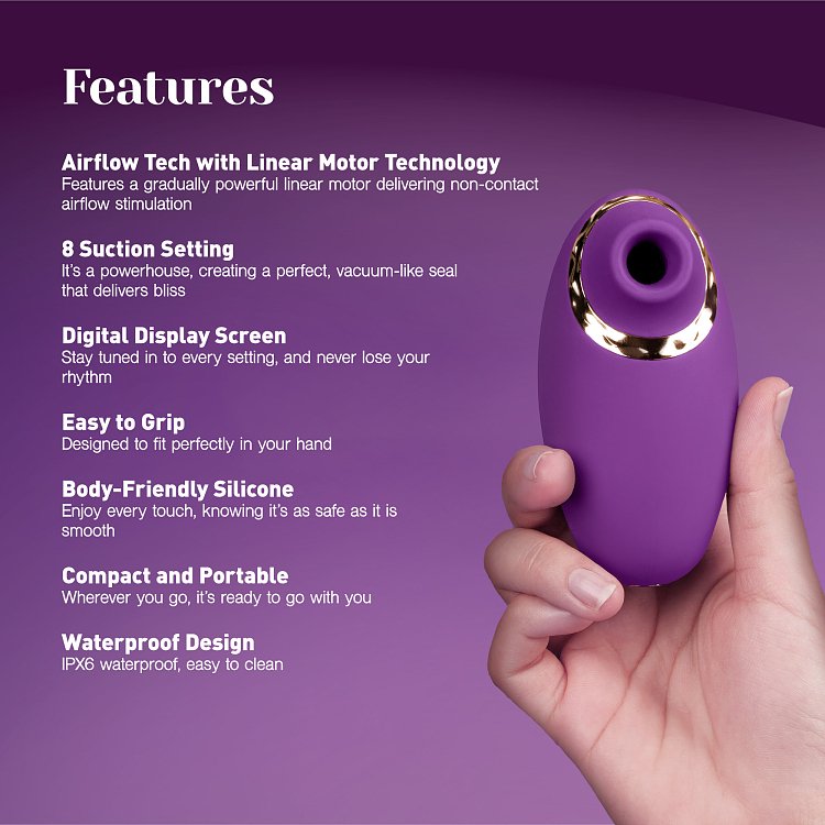 Tracy's Dog Flamingo S Clitoral Sucking Vibrator, 8 Intensities, Purple