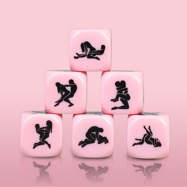 SMD Lovers Dice, Erotic Dice Set With Sexual Positions, Ερωτικά Ζάρια με Ζευγάρια σε Στάσεις, Pink