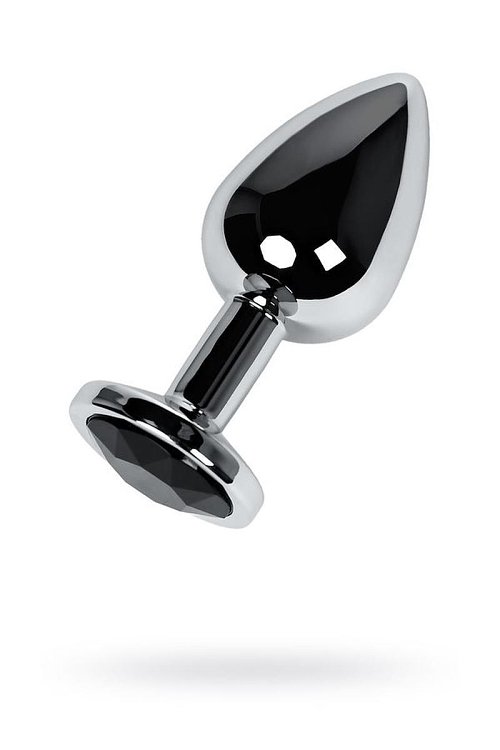 SMD Butt Plug, Πρωκτική Σφήνα S 7cm, Silver / Black Diamond
