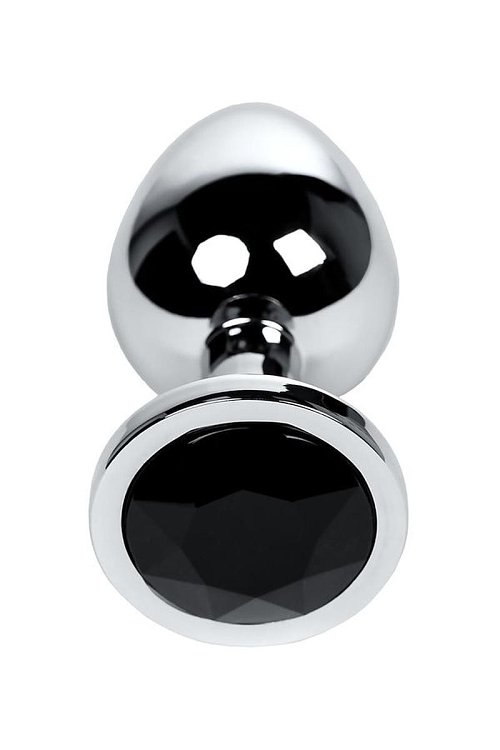 SMD Butt Plug, Πρωκτική Σφήνα S 7cm, Silver / Black Diamond