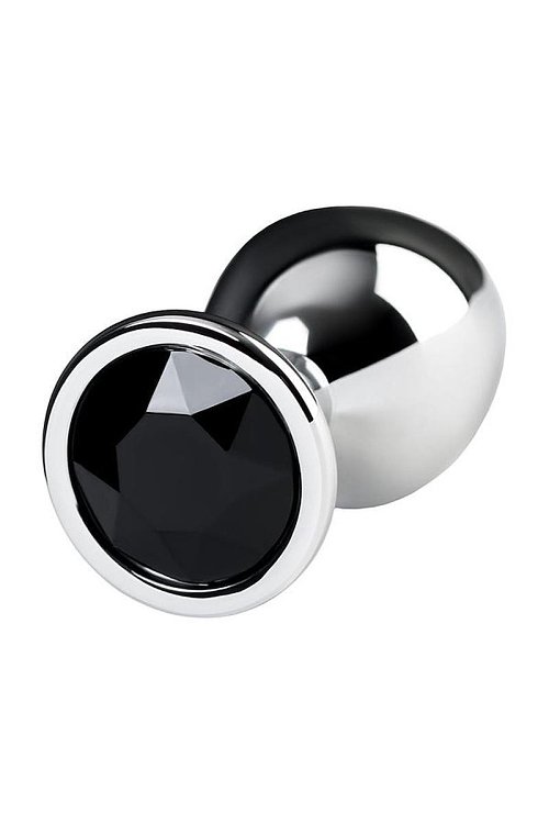 SMD Butt Plug, Πρωκτική Σφήνα S 7cm, Silver / Black Diamond