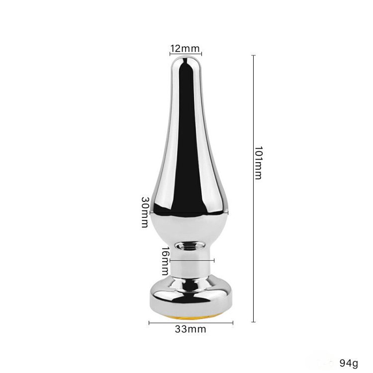 SMD Deeper, Rocket Metal Butt Plug, Πρωκτική Σφήνα S 10cm, Silver/Green