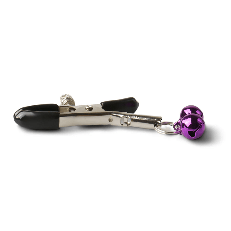 SMD Erster Kontakt Adjustable Nipple Clamps With Bell, BDSM Ρυθμιζόμενοι Σφιγκτήρες Θηλών, Purple