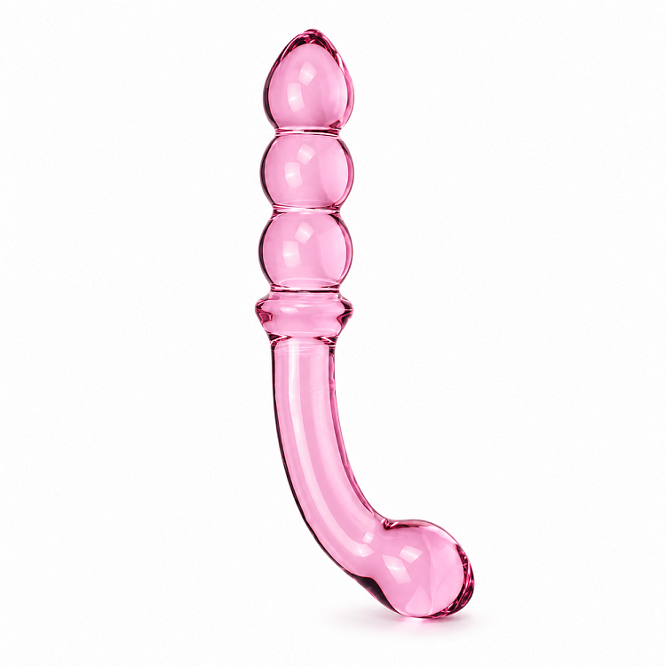 SMD Crystal Duo, Double-Ended Glass Dildo, Διπλό Γυάλινο Dildo, Pink