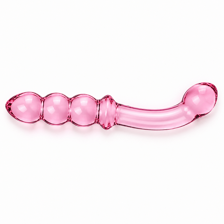 SMD Crystal Duo, Double-Ended Glass Dildo, Διπλό Γυάλινο Dildo, Pink